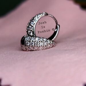 Huggie Hoop diamond earrings in sterling silver